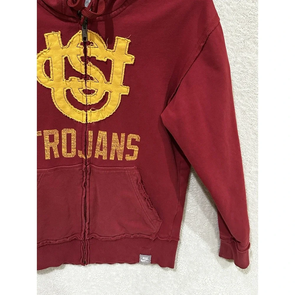 Nike USC Trojans Men's‎ Small Full Zip Hoodie Sweatshirt Dark Red Sportswear
